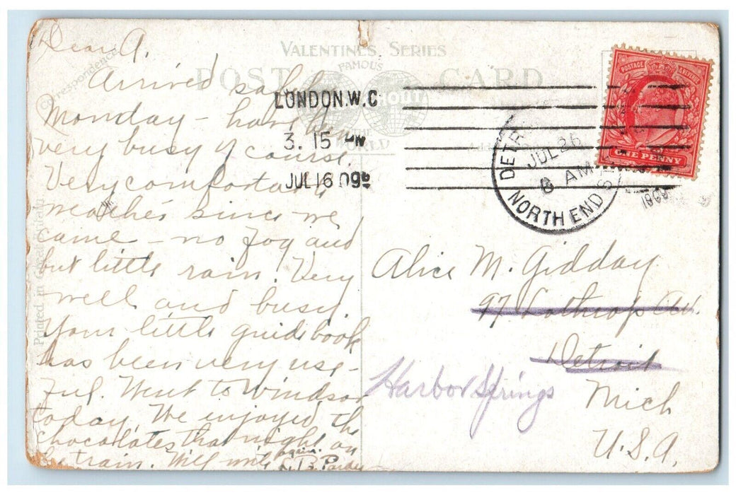 1909 The Quadrangle Eton College Building London United Kingdom UK Postcard