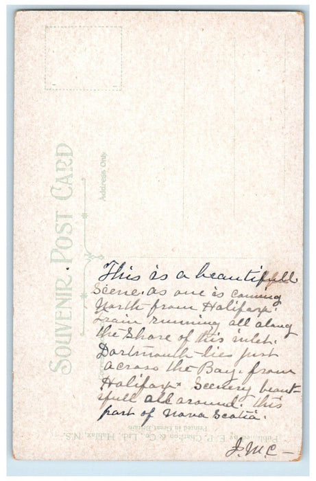 c1910's Bedford Nova Scotia Canada From South View Posted Antique Postcard