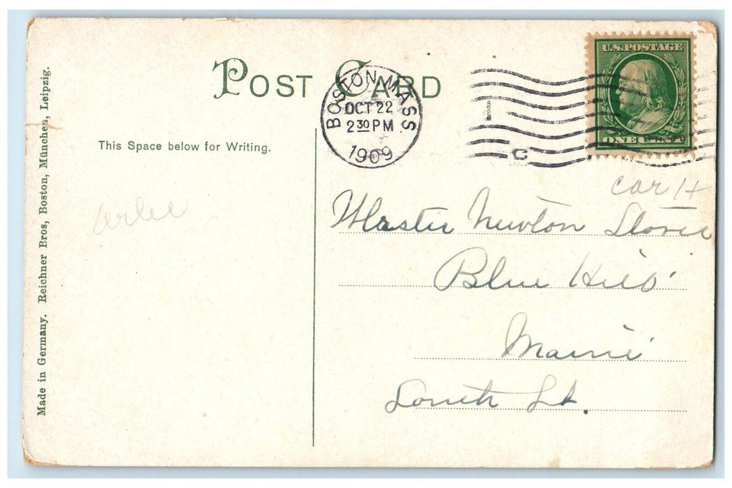 1909 Scene On The Common Boston Massachusetts MA Posted Antique Postcard
