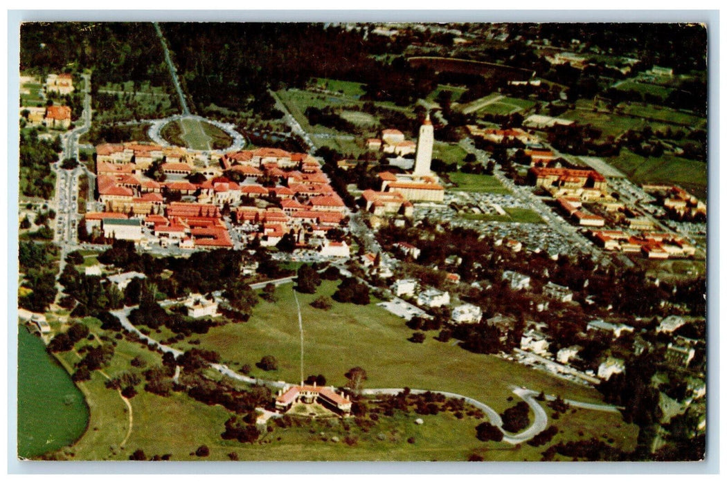 c1950's Aerial View, Leland Stanford University Palo Alto California CA Postcard