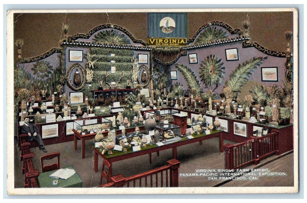 1919 Virginia Single Farm Exhibit Panama Pacific International Expo Postcard