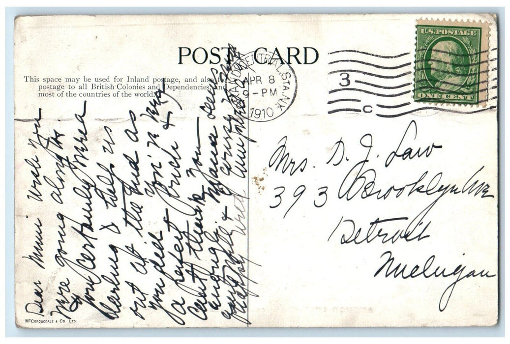 1910 Anchor Line Twin Screw Steamship Caledonia Steamer Ship Antique Postcard