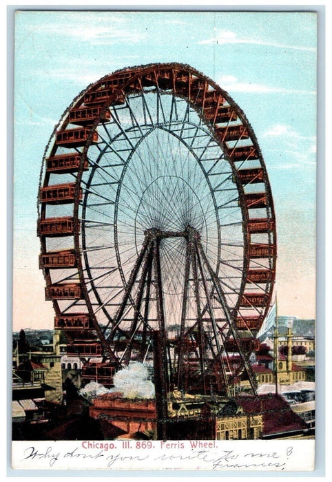 1906 View Of Ferris Wheel Chicago Illinois IL Posted Antique Postcard