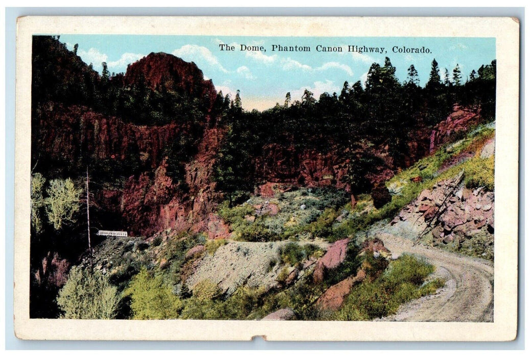 c1920's Dome Phantom Canon Highway Mountain Drive Cliffs Colorado CO Postcard