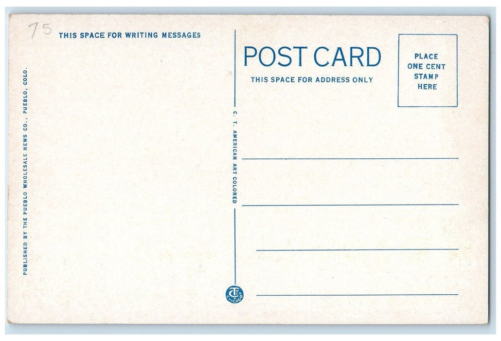 c1920's Thriving City Prosperity Sunset Lake Minnequa Pueblo Colorado Postcard