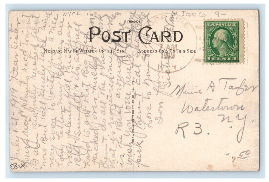 1919 Depot Station Train Railroad Adams New York NY Posted Antique Postcard