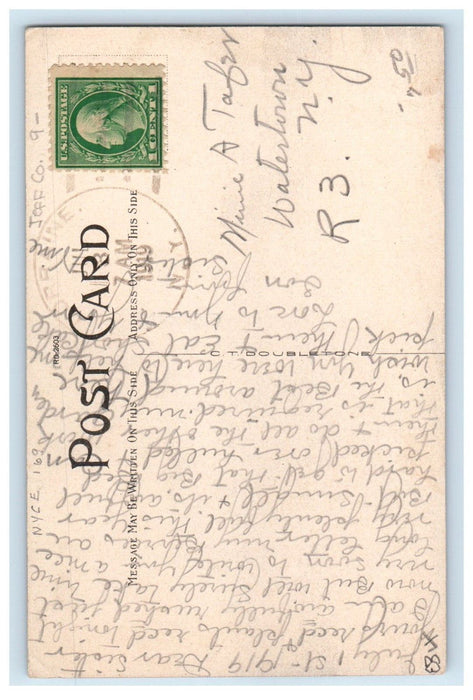 1919 Depot Station Train Railroad Adams New York NY Posted Antique Postcard