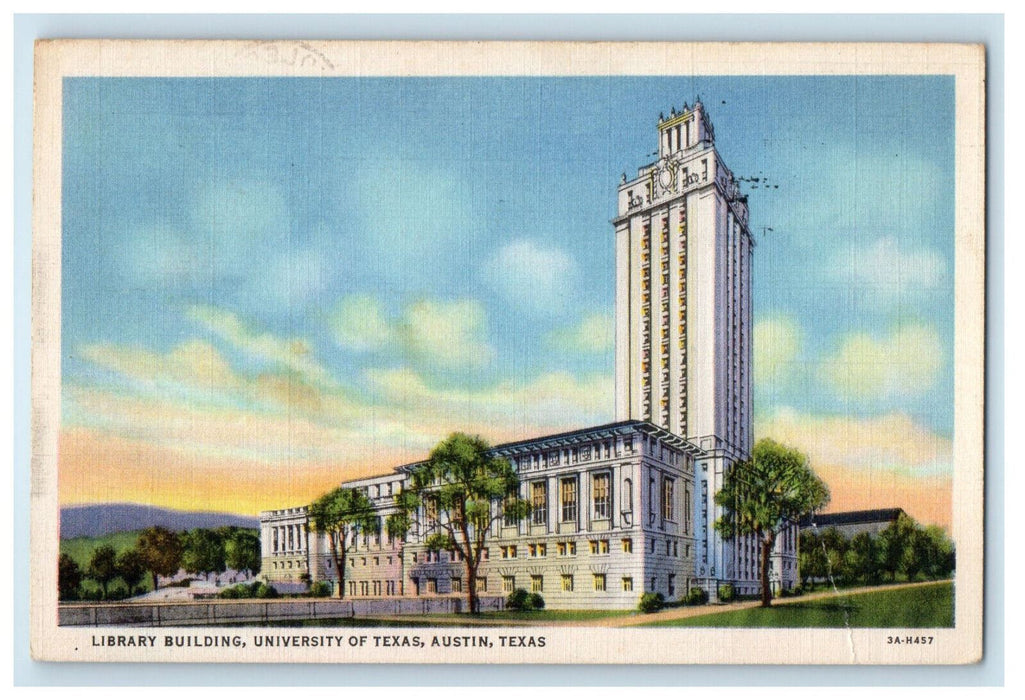 1963 Library Building University of Texas Austin Texas TX Posted Postcard