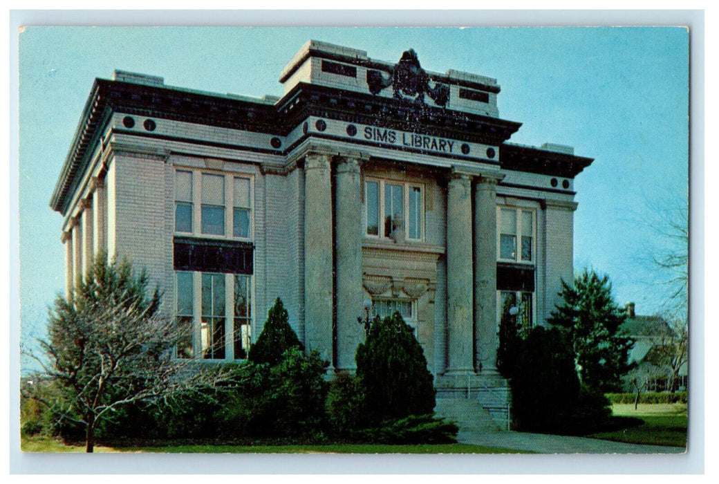 c1950's Front View Sims Library Waxahachie Texas TX Vintage Unposted Postcard