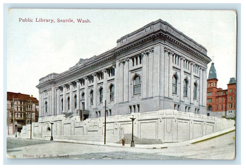 c1910 Public Library Seattle Washington WA Lowman & Hanford Co. Postcard