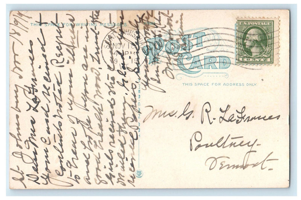 1919 St. Johnsbury Athenaeum Free Public Library St. Johnsbury VT Postcard