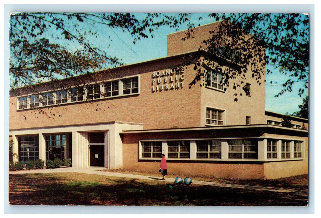 c1960's Roanoke Public Library Jefferson St. Roanoke Virginia VA Postcard