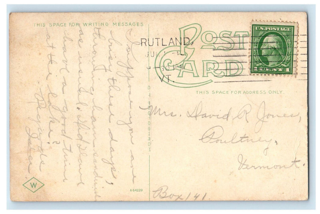 c1910's Baxter Memorial Library Rutland Vermont VT Posted Postcard