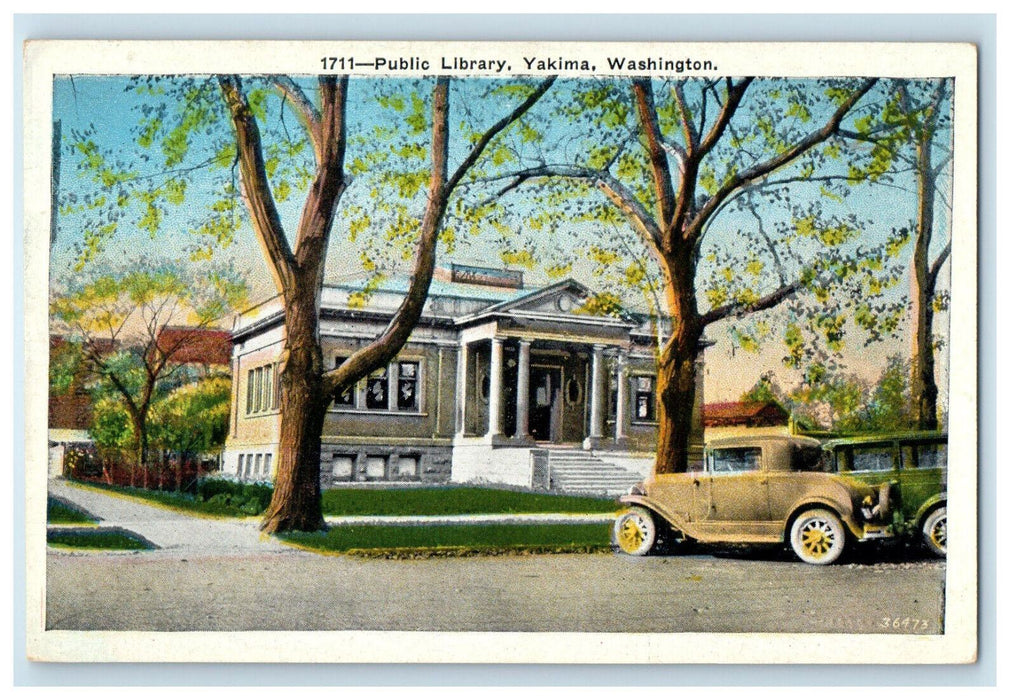 c1920's Stairway to Public Library Yakima Washington WA Unposted Postcard