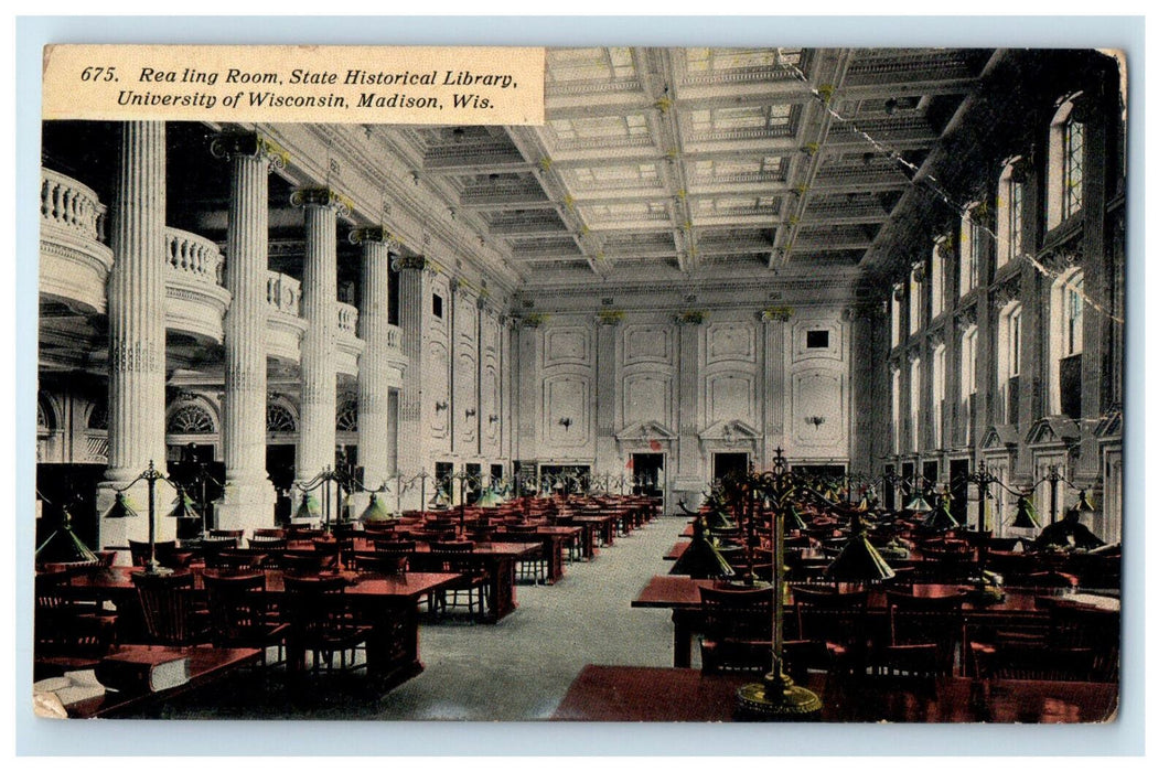 c1910 State Historical Library, University of Wisconsin Madison WI Postcard