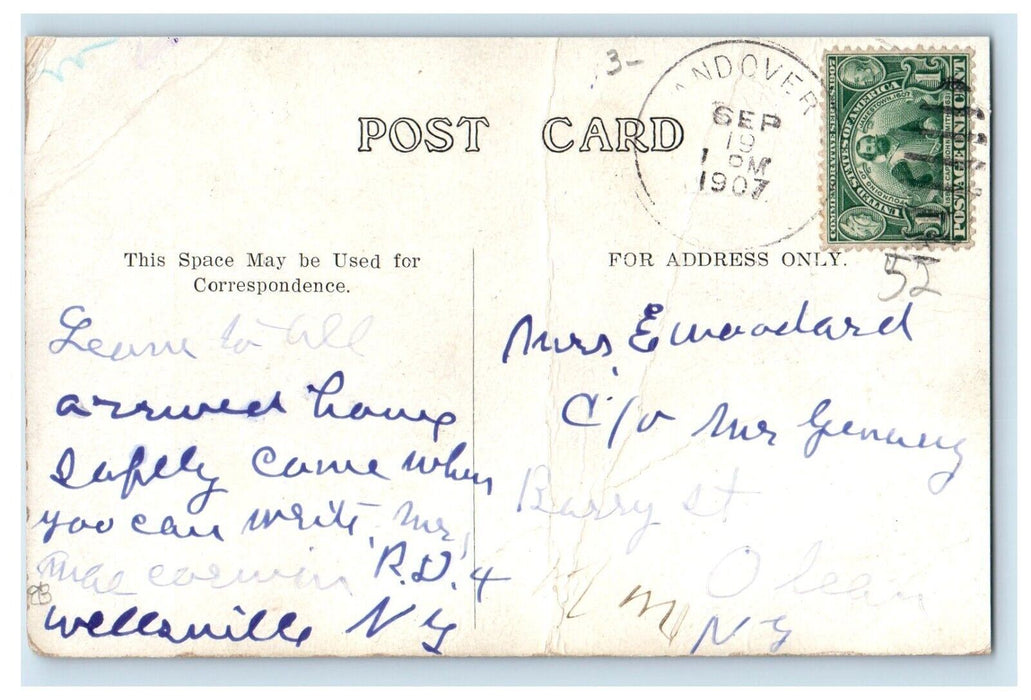 1907 View Of Baptist Church Andover New York NY Posted Antique Postcard