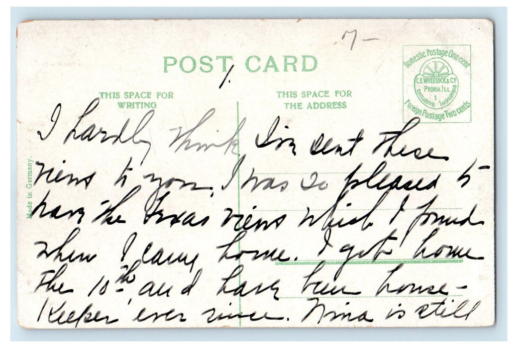 c1910 Entrance to Peoria Public Library Peoria Illinois IL Antique Postcard