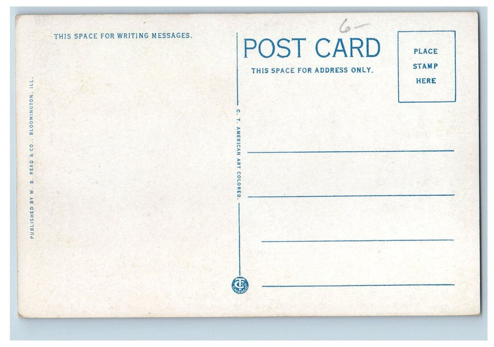c1920's Buck's Memorial Library Wesleyan University Bloomington IL Postcard