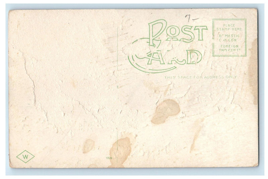 c1910 Public Library and Post Office Galesburg Illinois IL Antique Postcard