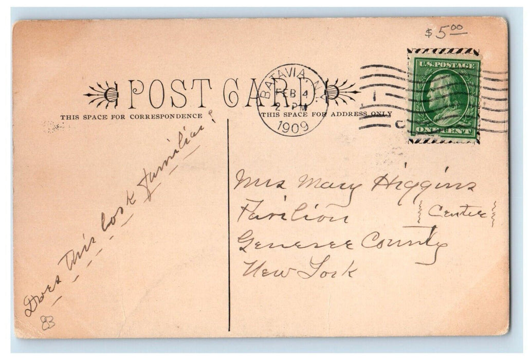 1909 Alexander Union School Building Campus Alexander New York NY Postcard