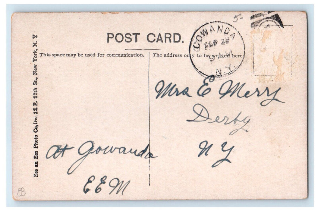c1910's Baptist Church Winter Snow Eden Center Cowanda New York NY Postcard