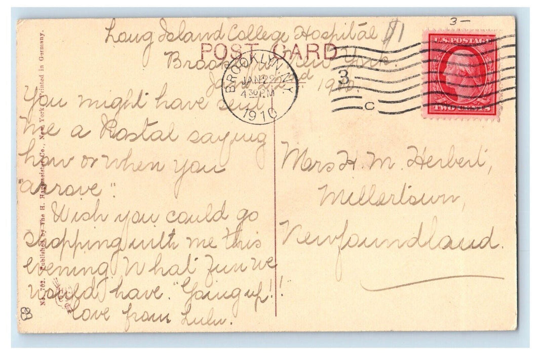 1910 Dudley Memorial L.I. College Hospital Brooklyn New York NY Antique Postcard