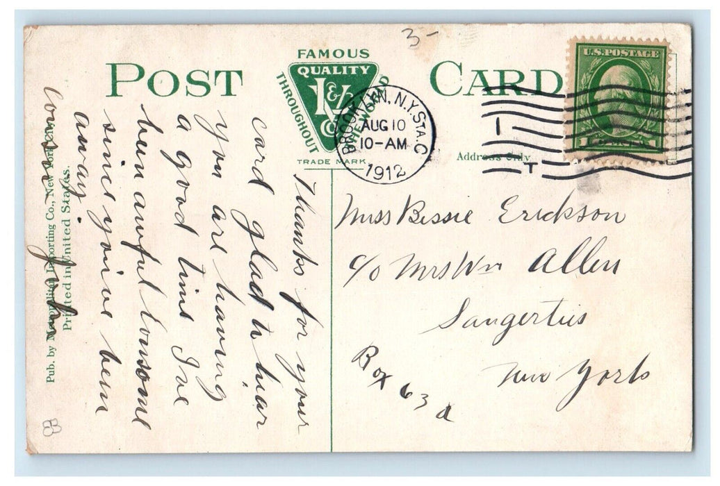 1912 Public Library 2nd Avenue And 73rd Street Bay Bridge Brooklyn NY Postcard