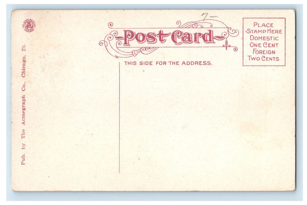 c1910 Public Library Jacksonville Illinois IL Antique Unposted Postcard
