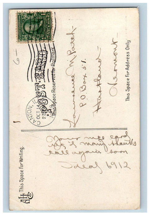 1908 Trees View, Parlin Library Canton Illinois IL Posted Antique Postcard