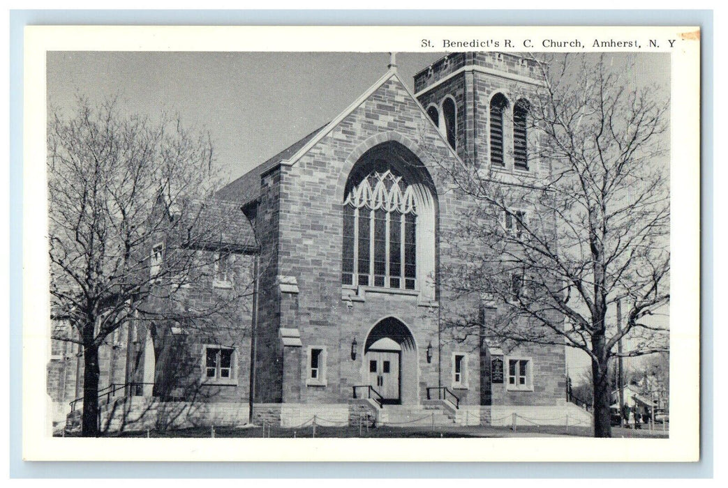 c1930's St. Benedict's R. C. Church Street View Amherst New York NY Postcard