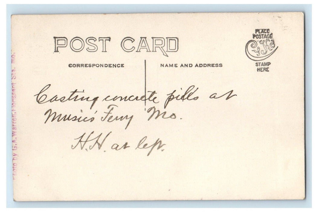 c1910 Road Construction Musick's Ferry Occupational Photo MO RPPC Postcard