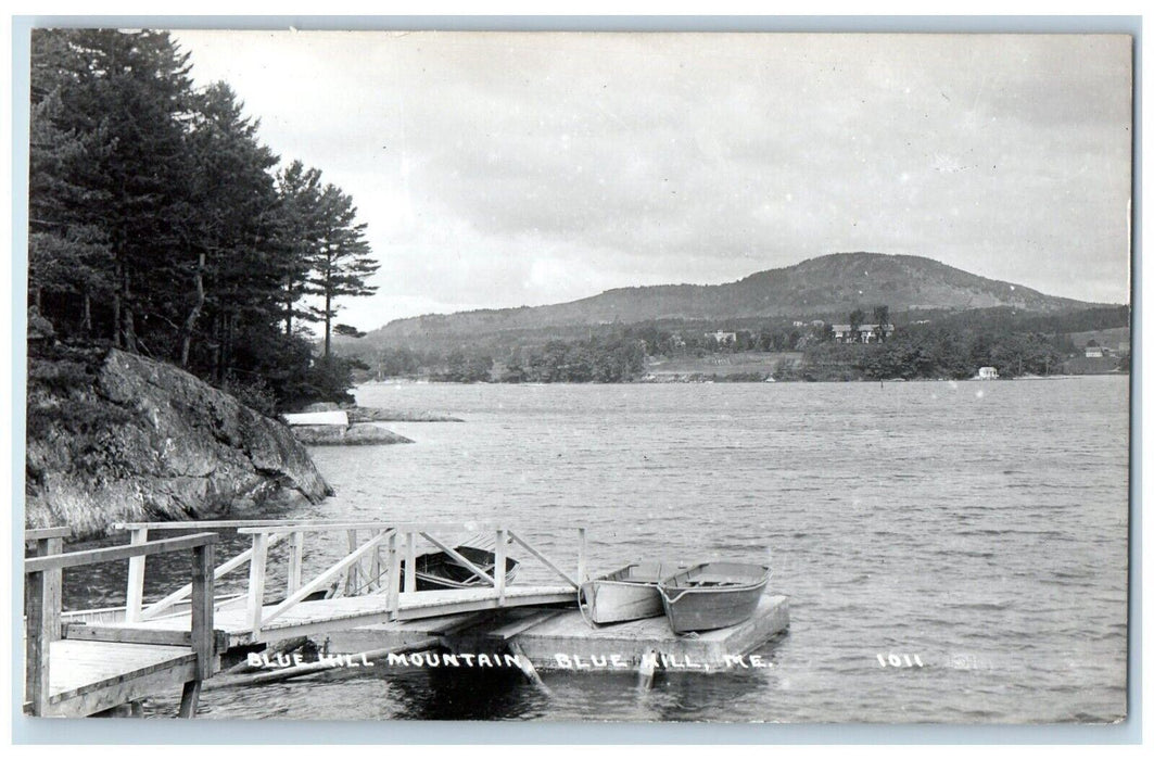 c1950's Blue Hill Mt. Atlantic Boats Blue Hill Maine ME Photo RPPC Postcard