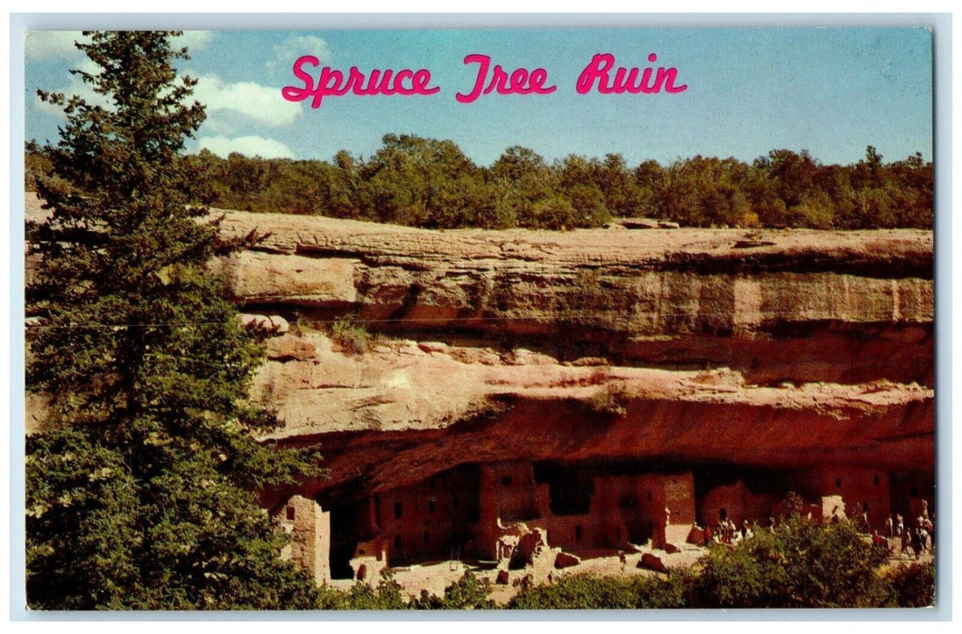 c1960's Spruce Tree Ruin Mesa Verde National Park Mountain Colorado CO Postcard