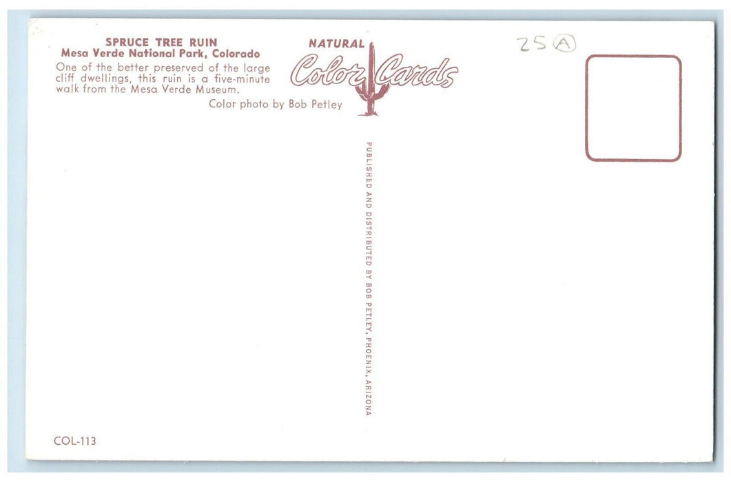 c1960's Spruce Tree Ruin Mesa Verde National Park Mountain Colorado CO Postcard