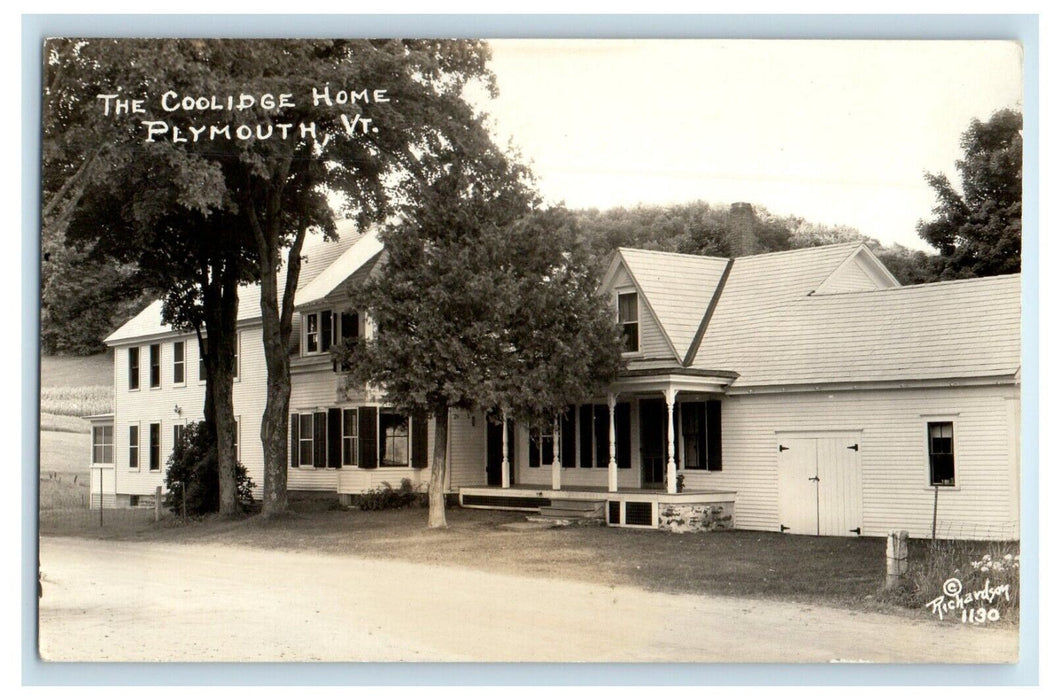 1933 President Coolidge Home Plymouth Vermont VT RPPC Photo Postcard