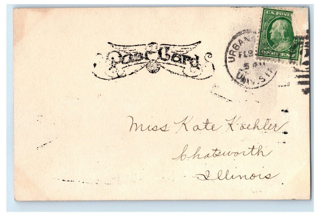 1909 Hand Painted Art Waiting for "Male" Dutch Women Windmill Child Postcard