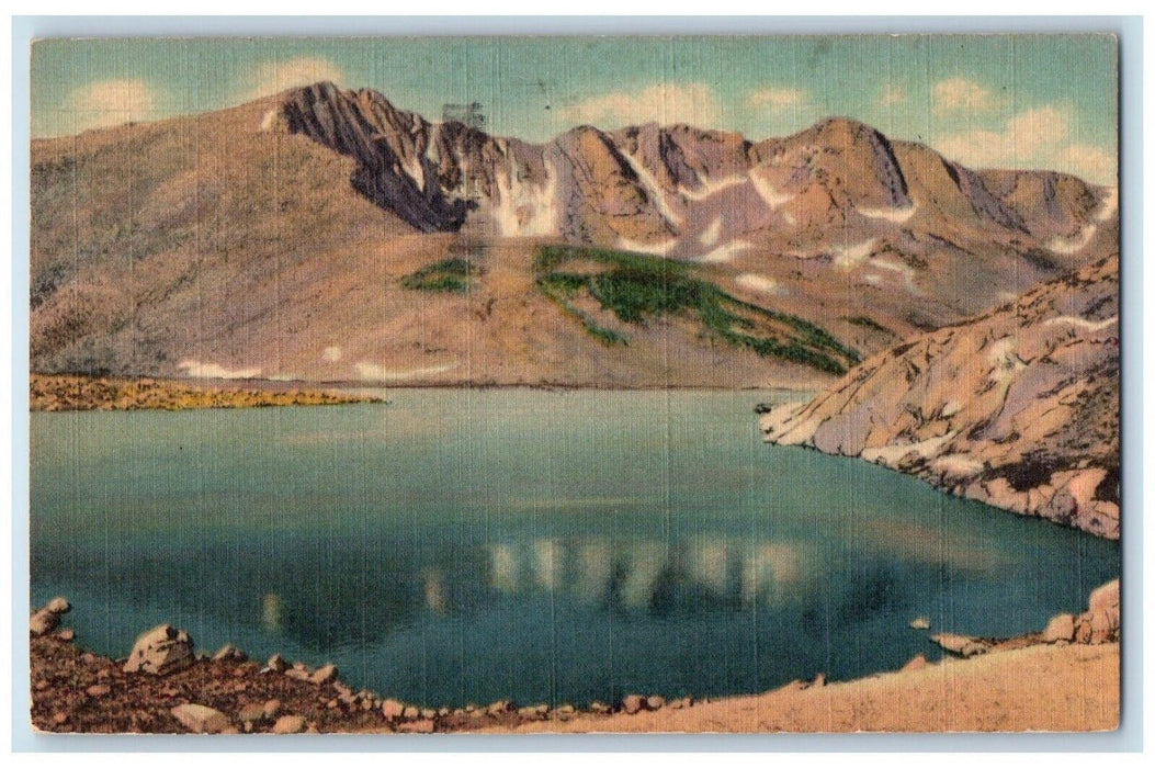 c1938 Mount Evans Elev Reflected Summit Lake Denver Colorado CO Posted Postcard