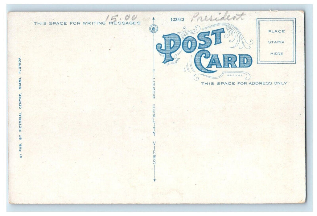 c1920's William Jennings Bryan Sunday School Class Palm Park Miami FL Postcard