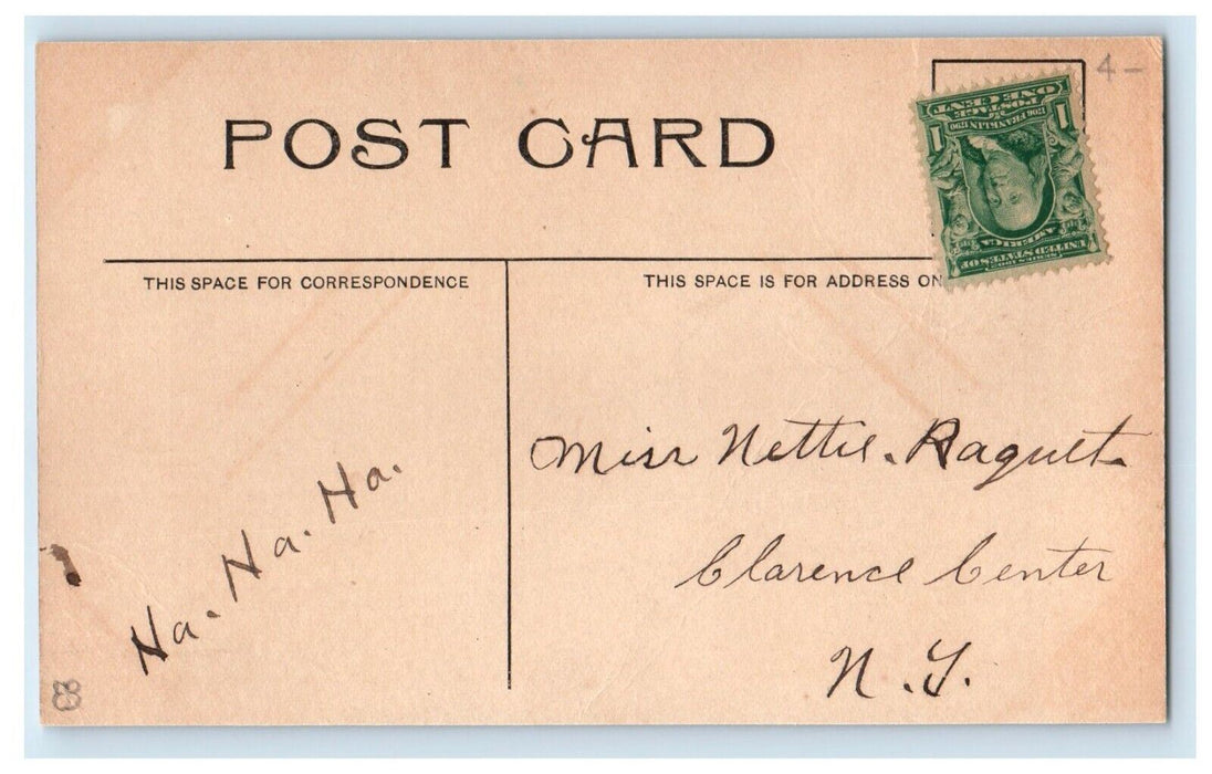 c1910's Catholic Church Front View Angola New York NY Posted Antique Postcard