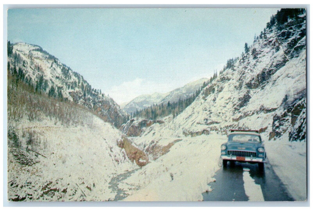 c1960's Winter Time Million Dollar Highway Ouray Silverton Colorado CO Postcard