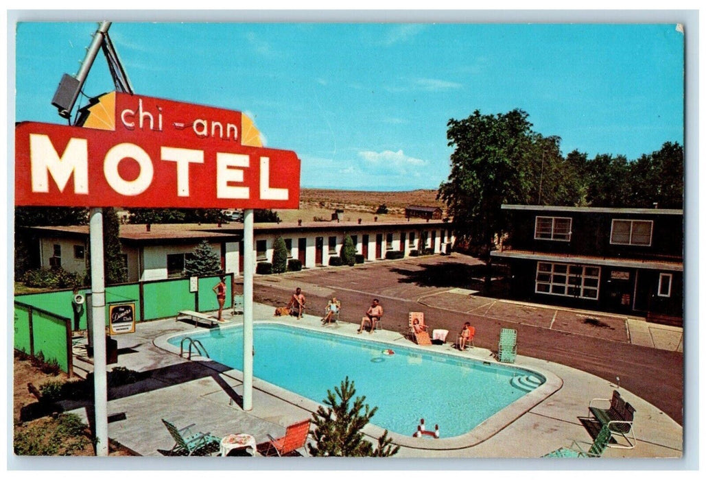 c1960's Chi Ann Motel US Highway 50 West North Pool Pueblo Colorado CO Postcard