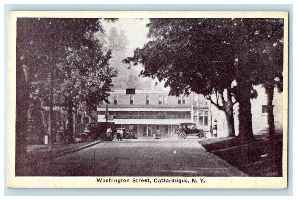 c1930's Washington Street View Building Cars Cattaraugus New York NY Postcard