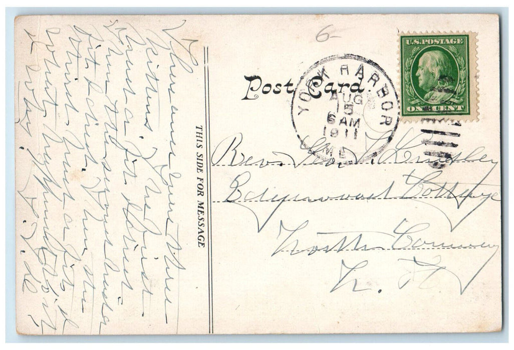 1911 View of Trinity Church York Harbor Maine ME Antique Posted Postcard