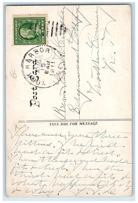 1911 View of Trinity Church York Harbor Maine ME Antique Posted Postcard