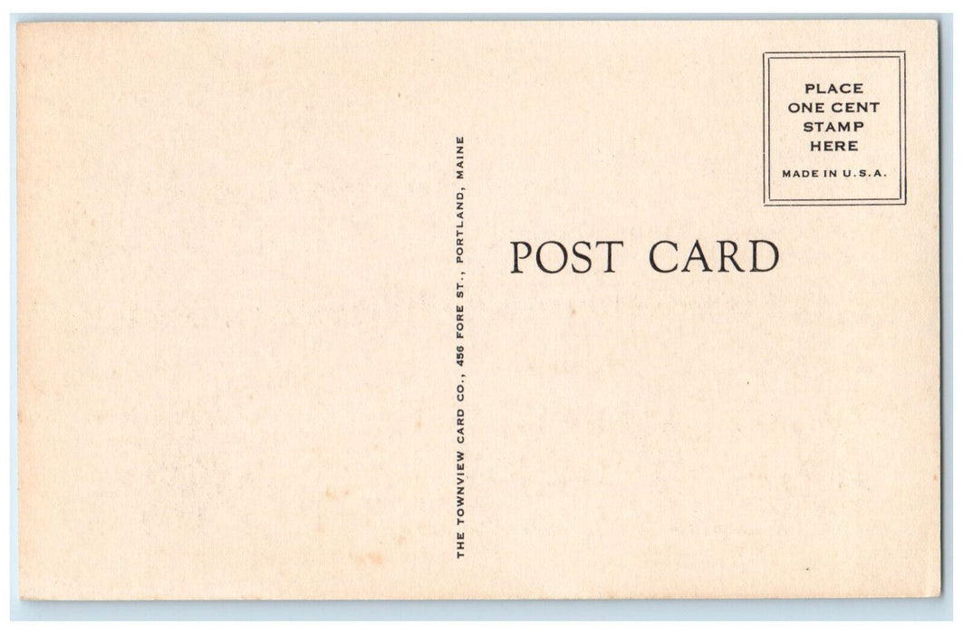 c1940's Motorboat, Canoeboat, Pease Pond East Wilton Maine ME Postcard