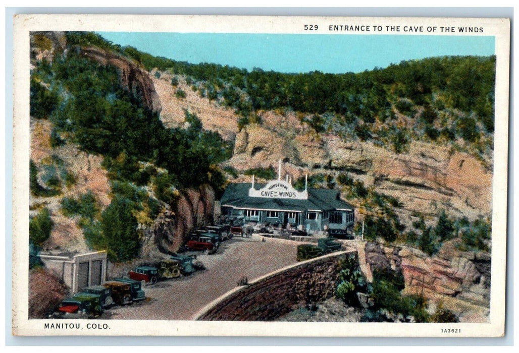 c1920's Entrance Wonderful Cave Winds Hills Ute Pass Manitou Colorado Postcard
