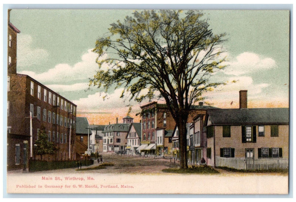 c1940's Tall Tree, Businesses, Main Street Winthrop Maine ME Unposted Postcard