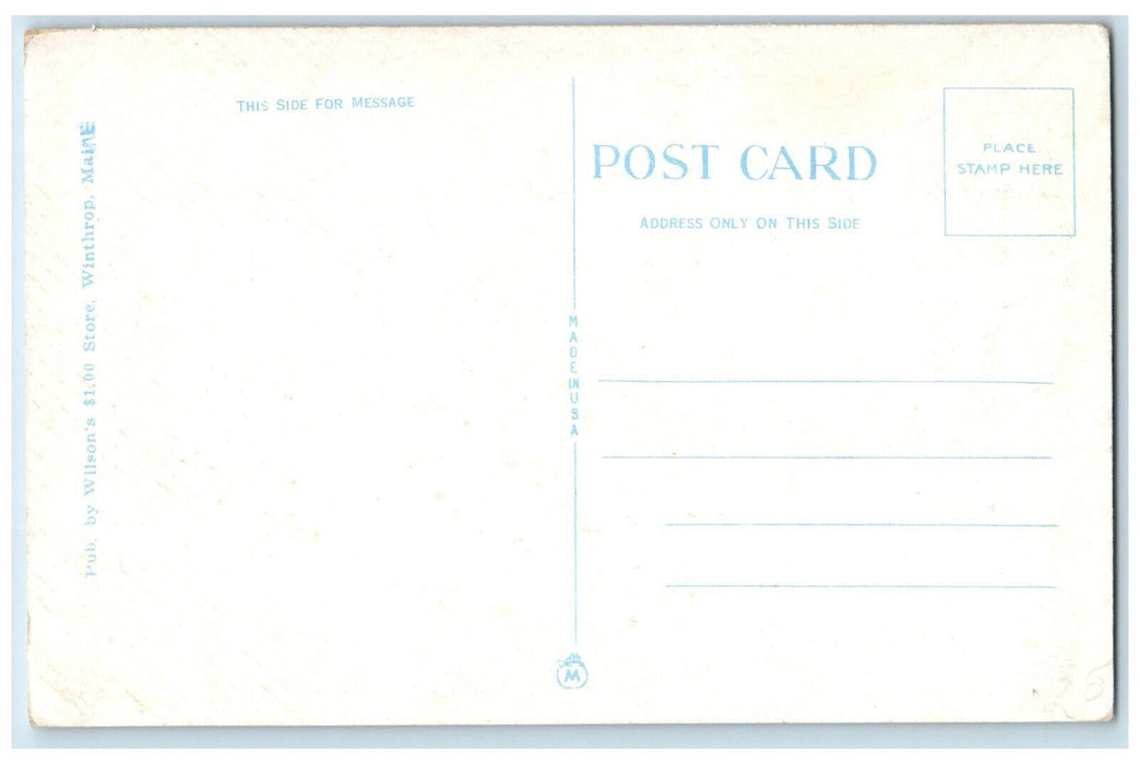 c1930's St. Francis Xavier Church, Winthrop Maine ME Vintage Postcard