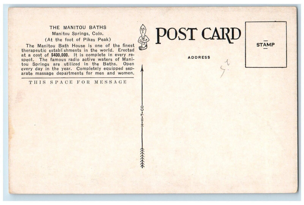 c1960's Manitou Springs Bath House therapeutic Manitou Springs Colorado Postcard