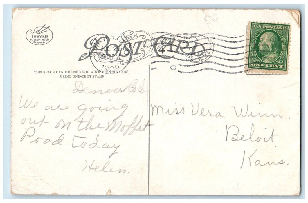 c1909 Tunnel Number 30 Train Mountain Railroad Moffat Road Colorado CO Postcard
